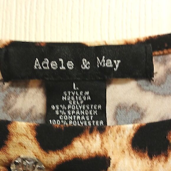 🩷Adele And May Size L 3/4 Sleeved Leopard Print Blouse. - Picture 3 of 7